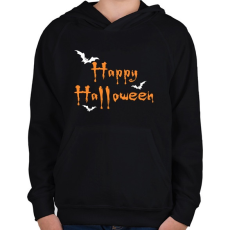 PRINTFASHION Happy Halloween - Gyerek kapucnis pulóver - Fekete
