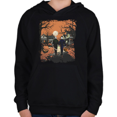 PRINTFASHION Happy Halloween - Gyerek kapucnis pulóver - Fekete