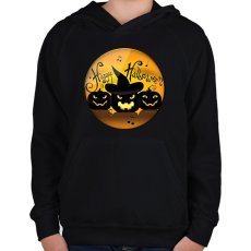 PRINTFASHION Happy Halloween Kör - Gyerek kapucnis pulóver - Fekete