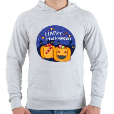 PRINTFASHION Happy Halloween Night - Férfi kapucnis pulóver - Sport szürke