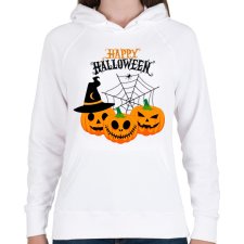 PRINTFASHION Happy Halloween - Női kapucnis pulóver - Fehér női pulóver, kardigán