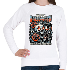 PRINTFASHION Happy Halloween - Női pulóver - Fehér női pulóver, kardigán