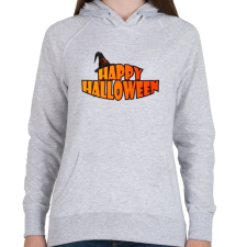PRINTFASHION Happy Halloween sapkás - Női kapucnis pulóver - Sport szürke női pulóver, kardigán