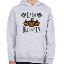 PRINTFASHION Happy Halloween Tökfejes - Gyerek kapucnis pulóver - Sport szürke gyerek pulóver, kardigán