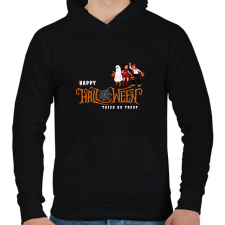 PRINTFASHION Happy Halloween Trick or Treat - Férfi kapucnis pulóver - Fekete férfi pulóver, kardigán