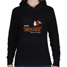 PRINTFASHION Happy Halloween Trick or Treat - Női kapucnis pulóver - Fekete
