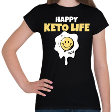 PRINTFASHION HAPPY KETO LIFE - Női póló - Fekete női póló