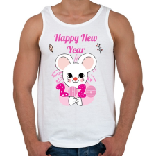 PRINTFASHION happy new year - Férfi atléta - Fehér atléta, trikó