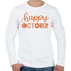 PRINTFASHION Happy October - Férfi hosszú ujjú póló - Fehér