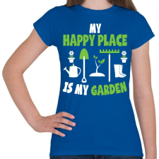 PRINTFASHION Happy place - Női póló - Királykék női póló