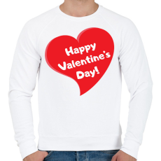 PRINTFASHION Happy Valentine's Day - Férfi pulóver - Fehér