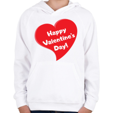PRINTFASHION Happy Valentine's Day - Gyerek kapucnis pulóver - Fehér gyerek pulóver, kardigán
