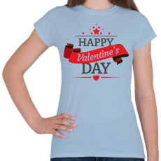 PRINTFASHION Happy Valentine's Day - Női póló - Világoskék