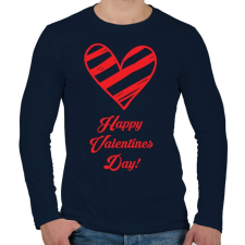PRINTFASHION Happy Valentines day! - Férfi hosszú ujjú póló - Sötétkék férfi póló