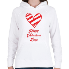 PRINTFASHION Happy Valentines day! - Női kapucnis pulóver - Fehér női pulóver, kardigán
