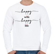 PRINTFASHION Happy Wife 1 - Férfi pulóver - Fehér