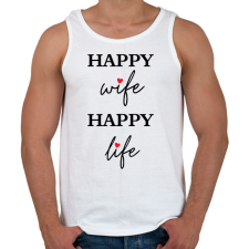 PRINTFASHION Happy Wife 2 - Férfi atléta - Fehér atléta, trikó