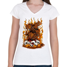 PRINTFASHION Harag - Női V-nyakú póló - Fehér női póló