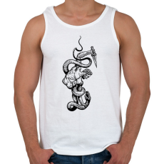 PRINTFASHION Harc a kígyóval - Férfi atléta - Fehér