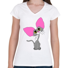 PRINTFASHION Harci kandúr - Női V-nyakú póló - Fehér