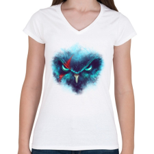 PRINTFASHION Harcos bagoly - Női V-nyakú póló - Fehér női póló