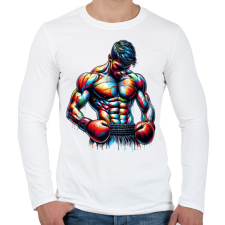 PRINTFASHION Harcos - Férfi hosszú ujjú póló - Fehér férfi póló