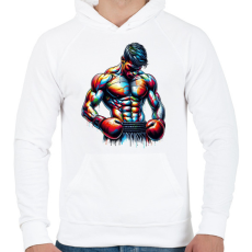 PRINTFASHION Harcos - Férfi kapucnis pulóver - Fehér