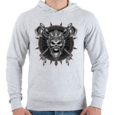 PRINTFASHION Harcos Viking - Férfi kapucnis pulóver - Sport szürke