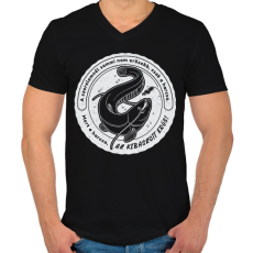 PRINTFASHION Harcsa horgász - Férfi V-nyakú póló - Fekete