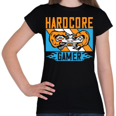 PRINTFASHION Hardcore gamer - Női póló - Fekete