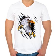 PRINTFASHION Harley Davidson - Férfi V-nyakú póló - Fehér