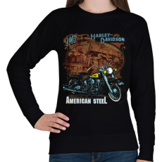 PRINTFASHION Harley Davidson Vintage - Női pulóver - Fekete