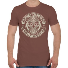 PRINTFASHION Harley koponya - Férfi póló - Mogyoróbarna