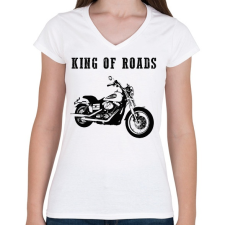 PRINTFASHION HARLEY - Női V-nyakú póló - Fehér női póló