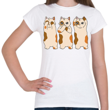 PRINTFASHION Három cica - Női póló - Fehér női póló