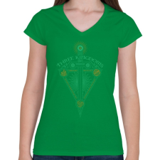 PRINTFASHION Három királyság - Női V-nyakú póló - Zöld női póló