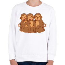 PRINTFASHION Három majom - Gyerek pulóver - Fehér