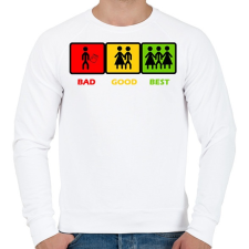 PRINTFASHION Három opció - Férfi pulóver - Fehér férfi pulóver, kardigán