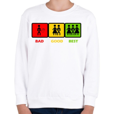 PRINTFASHION Három opció - Gyerek pulóver - Fehér