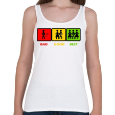 PRINTFASHION Három opció - Női atléta - Fehér női trikó