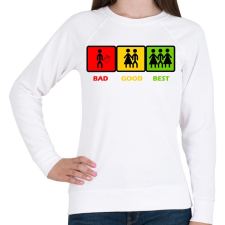 PRINTFASHION Három opció - Női pulóver - Fehér női pulóver, kardigán