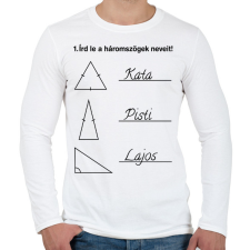 PRINTFASHION Háromszögek nevei - Férfi hosszú ujjú póló - Fehér férfi póló