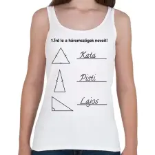 PRINTFASHION Háromszögek nevei - Női atléta - Fehér női trikó