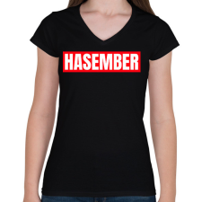 PRINTFASHION HASEMBER - Női V-nyakú póló - Fekete női póló