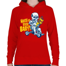 PRINTFASHION Hasta la vista baby! - Női kapucnis pulóver - Piros női pulóver, kardigán