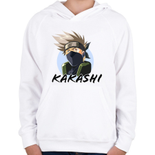PRINTFASHION Hatake Kakashi - Gyerek kapucnis pulóver - Fehér gyerek pulóver, kardigán