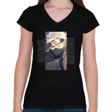 PRINTFASHION hatake kakashi - Női V-nyakú póló - Fekete