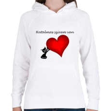 PRINTFASHION Hatalmas szívem van - Női kapucnis pulóver - Fehér