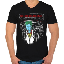 PRINTFASHION Határok - Férfi V-nyakú póló - Fekete férfi póló