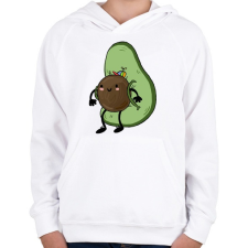 PRINTFASHION Hátizsákos avokádó - Gyerek kapucnis pulóver - Fehér gyerek pulóver, kardigán